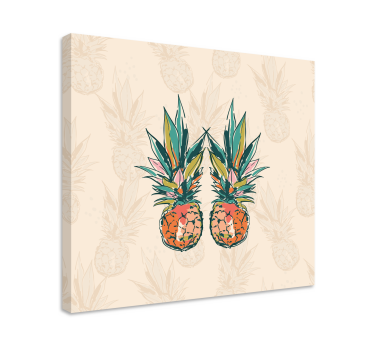 Cuadro bodegones dúo de piñas tropicales - TenVinilo