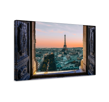 Cuadro de ciudades Puertas con vistas a la torre eiffel - TenVinilo