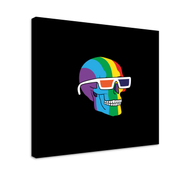 Cuadro bodegones espectáculos de calavera arcoíris - TenVinilo