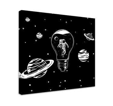 Cuadro bodegones astronauta en bombilla - TenVinilo
