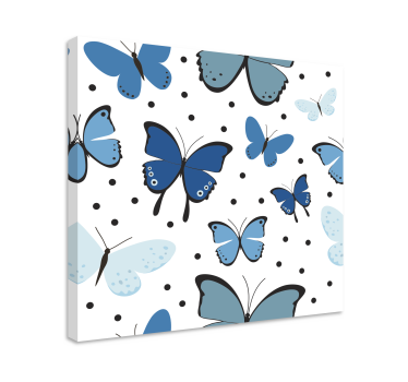 Cuadro salón Ala de mariposa negra y azul - TenVinilo