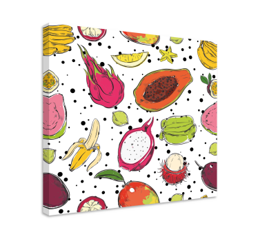 Cuadro bodegones patrón de frutas exóticas - TenVinilo