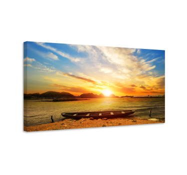 Cuadro de paisaje Naranja puesta de sol colores estéticos - TenVinilo
