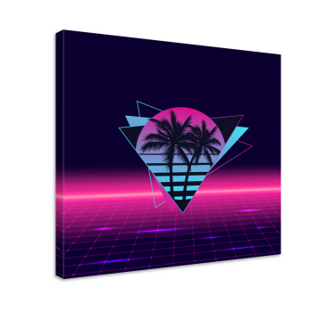 Cuadro retro vintage Palmera estilo vaporwave - TenVinilo