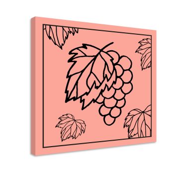 Cuadro bodegones uvas con hojas - TenVinilo