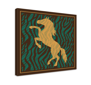 Cuadro caballos majestuosa silueta galopante - TenVinilo