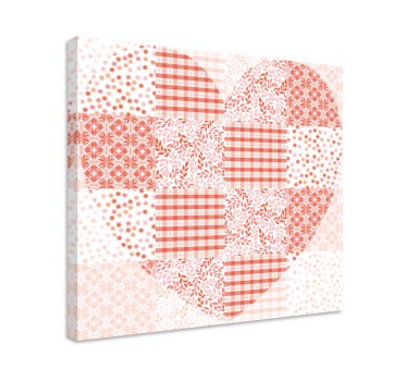 Cuadro bodegones diseño corazón de patchwork - TenVinilo