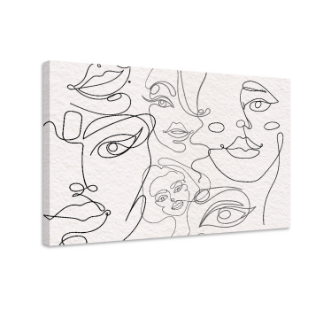 Cuadro decorativo moderno Caras minimalistas lineart - TenVinilo