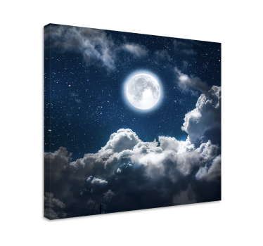 Cuadro de paisaje Hermosa noche luna y nubes - TenVinilo
