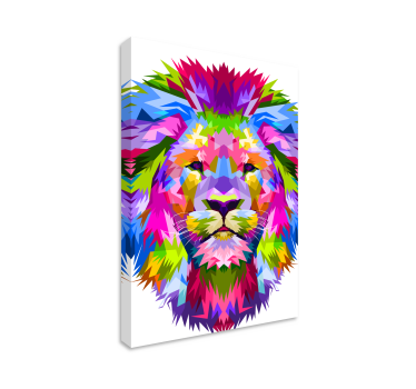 Cuadro figuras geométricas León colores vivos - TenVinilo