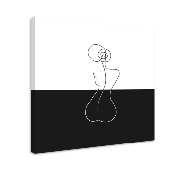 Cuadro decorativo moderno Mujer sentada arte lineal - TenVinilo