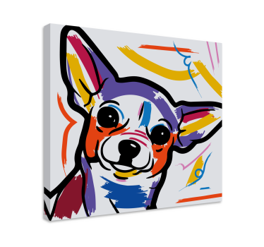 Cuadro decorativo moderno Colorido, artístico, chihuahua, perro - TenVinilo
