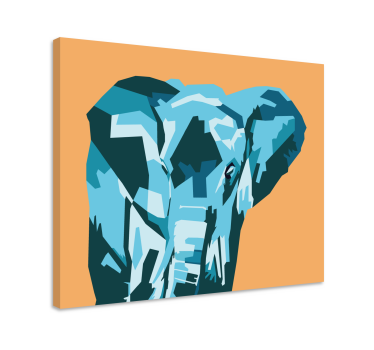 Cuadro de elefantes Animales geométricos lindo elefante - TenVinilo