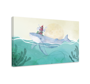 Cuadro de peces Ballenas estilo escandinavo - TenVinilo