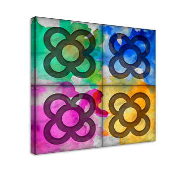 Cuadro retro vintage azulejos de colores vistosos - TenVinilo