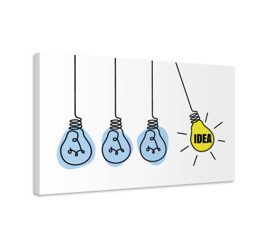 Cuadro frase motivadora idea de palabra con bombillas - TenVinilo