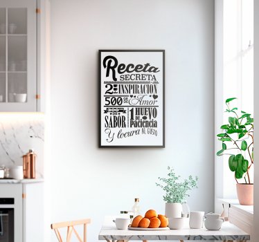 Cuadro cocina Receta secreta - TenVinilo