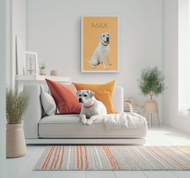 Cuadro despacho retrato de mascota minimalista al agua - TenVinilo