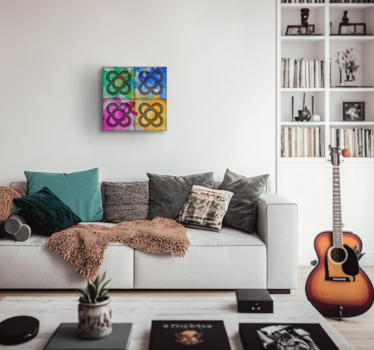 Cuadro retro vintage azulejos de colores vistosos - TenVinilo