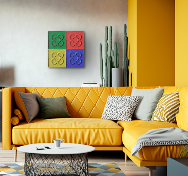 Cuadro para salón azulejos de arte pop - TenVinilo