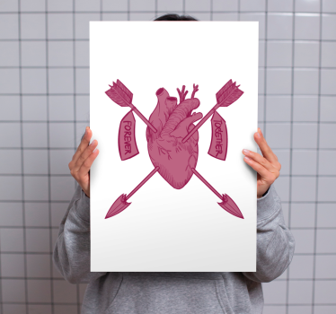 Cuadro abecedario corazón y flechas - TenVinilo