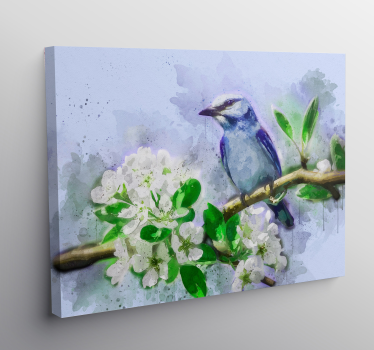 Cuadro aves pájaro en floración - TenVinilo