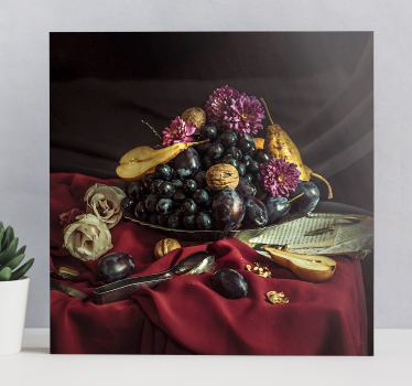 Cuadro bodegones arreglo de frutas elegante - TenVinilo
