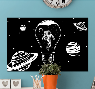 Cuadro bodegones astronauta en bombilla - TenVinilo