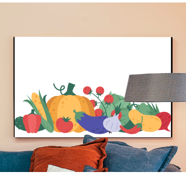 Cuadro bodegones cosecha de verduras coloridas - TenVinilo