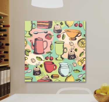 Cuadro bodegones de utensilios de cocina coloridos - TenVinilo