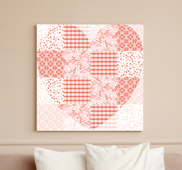 Cuadro bodegones diseño corazón de patchwork - TenVinilo