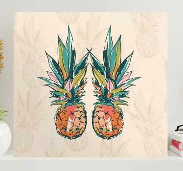 Cuadro bodegones dúo de piñas tropicales - TenVinilo