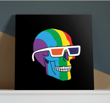 Cuadro bodegones espectáculos de calavera arcoíris - TenVinilo