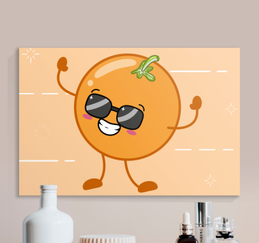 Cuadro bodegones figura naranja alegre - TenVinilo
