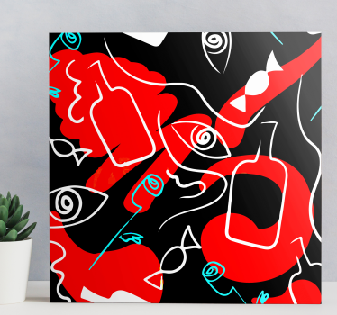 Cuadro bodegones formas de frutas abstractas - TenVinilo