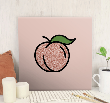 Cuadro bodegones ilustración de durazno brillante - TenVinilo