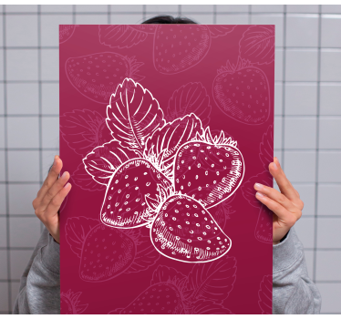 Cuadro bodegones racimo de fresas - TenVinilo