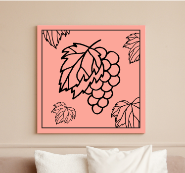 Cuadro bodegones uvas con hojas - TenVinilo