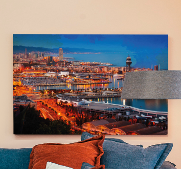 Cuadro ciudades barcelona vista de la ciudad - TenVinilo