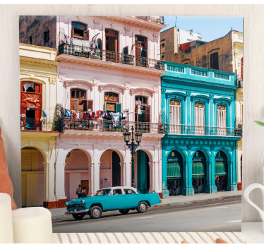 Cuadro ciudades calles coloridas de la habana - TenVinilo