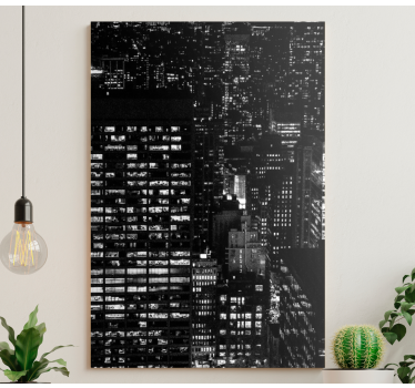 Cuadro ciudades horizonte nocturno - TenVinilo
