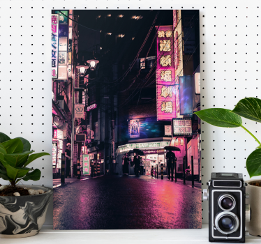 Cuadro ciudades neon calles de ciudad - TenVinilo