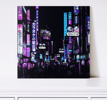 Cuadro ciudades paisaje nocturno urbano - TenVinilo
