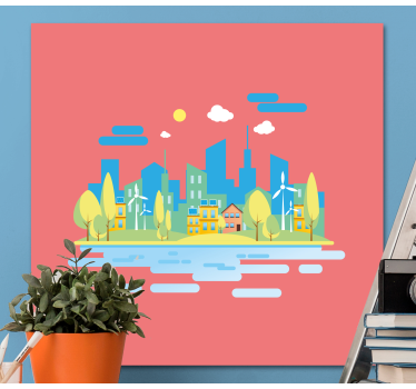 Cuadro ciudades paisaje urbano moderno - TenVinilo