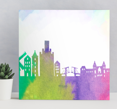 Cuadro ciudades silueta urbana del horizonte - TenVinilo