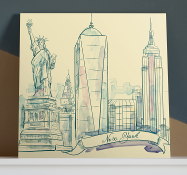 Cuadro ciudades skyline de nueva york - TenVinilo