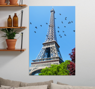 Cuadro ciudades Torre Eiffel pájaros volando - TenVinilo