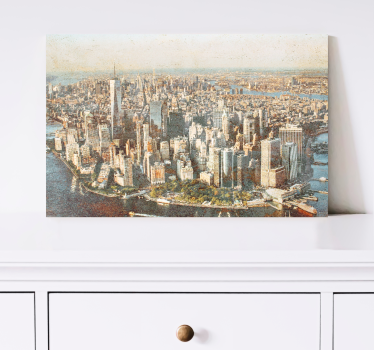 Cuadro ciudades vista aérea de manhattan - TenVinilo