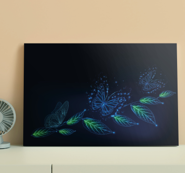 Cuadro con mariposas Flores de neón y - TenVinilo