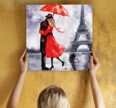 Cuadro con personas Personas enamorados en torre eiffel - TenVinilo